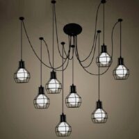 Örümcek Vintage Kafesli avize 8 kollu