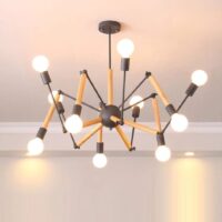 SimaAvize Vintage Modern Ahşap Kirpi Avize