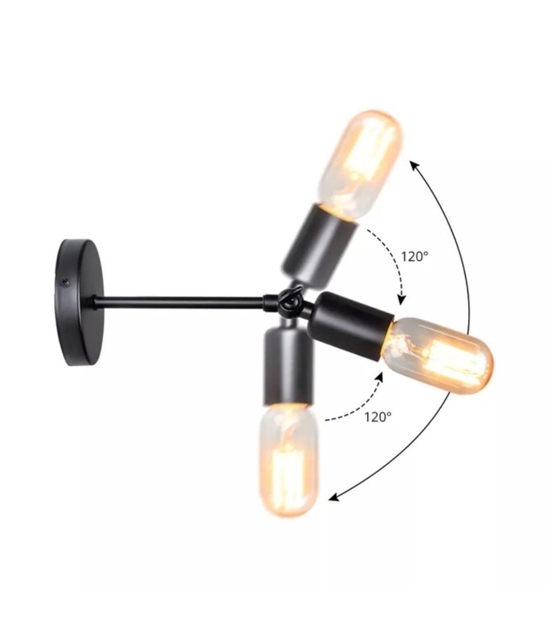 Rustik Siyah Tekli Duvar Lambası Aplik - Görsel 3