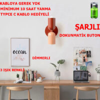 SimaAvize Nordic Şarjlı Dimmerlı Dokunmatik Aplik