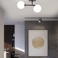 SimaAvize Modern Opal Camlı Glop Karpuz 2'li Avize