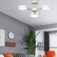 SimaAvize Ahşap Led Avize Beyaz 3'lü