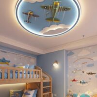 SimaAvize Çocuk Odası Uçak Temalı LED Avize – Tavana Sıfır Modern Aydınlatma